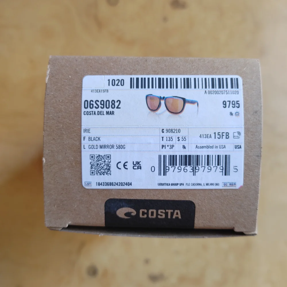 Costa Ire Sunglasses Gold Mirror Glass